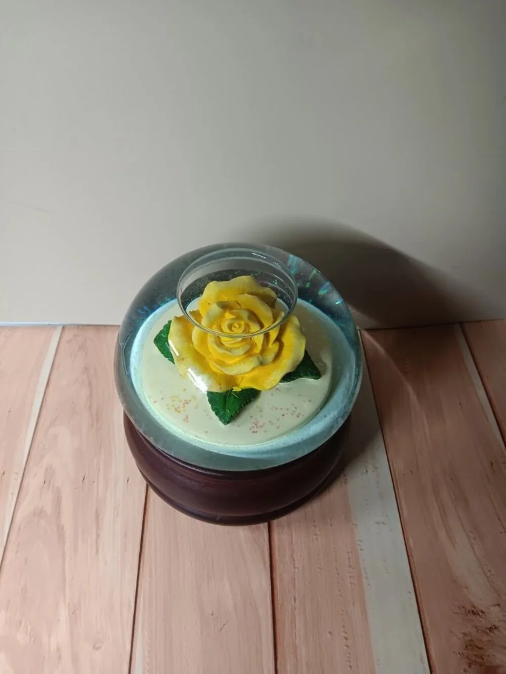 San Francisco Music Box Musical Water Globe You Are My Sunshine Rare Yellow Rose